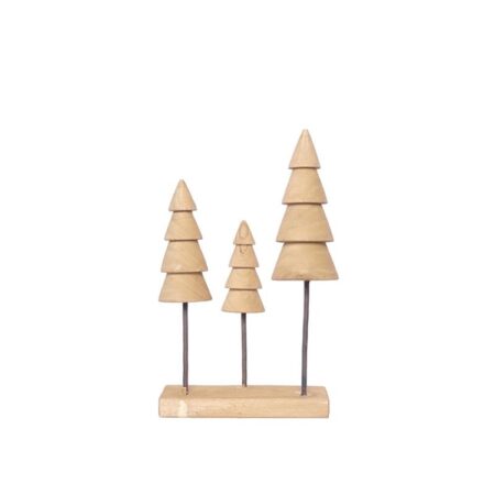 everlands kunstkerstboom hout 33cm 3-delig op voet | House of nature