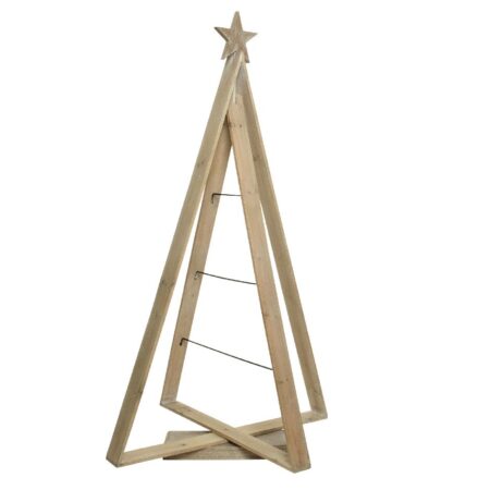 everlands kunstkerstboom hout metalen lijnen 114x22x64 | Snowflake