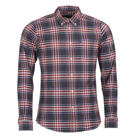 heren shirt highland check 11 tailored grey marl | Barbour