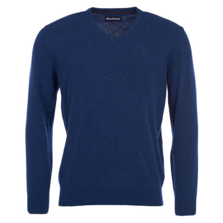 herentrui essential lambswool v neck deep blue | Barbour