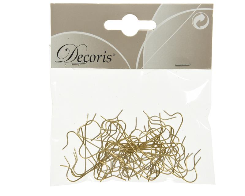 kerstbalhaakjes 50 in zakje 3.5cm goud | Decoris