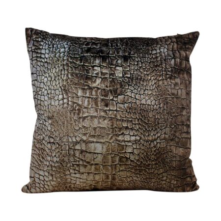 kussen fluweel croco bruin |