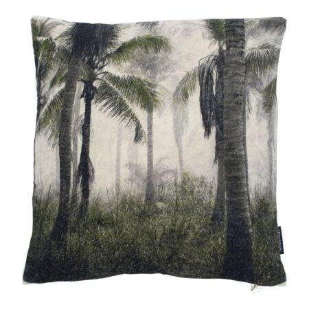 kussen fluweel palm groen |