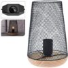 lamp op houten voet met zwarte kap | Z