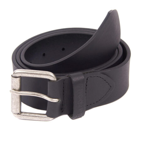 matt leren riem black | Barbour