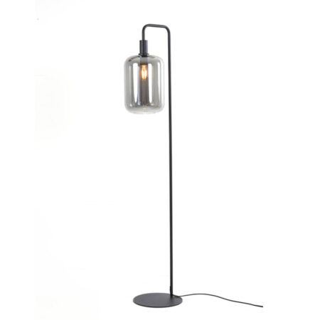 vloerlamp lekar zwart met smoke glas hoog |