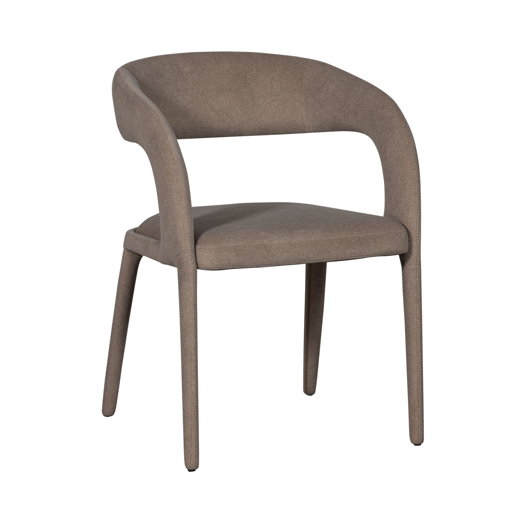 vtwonen Eetkamerstoel Arms Vilt look - Bruin | vtwonen