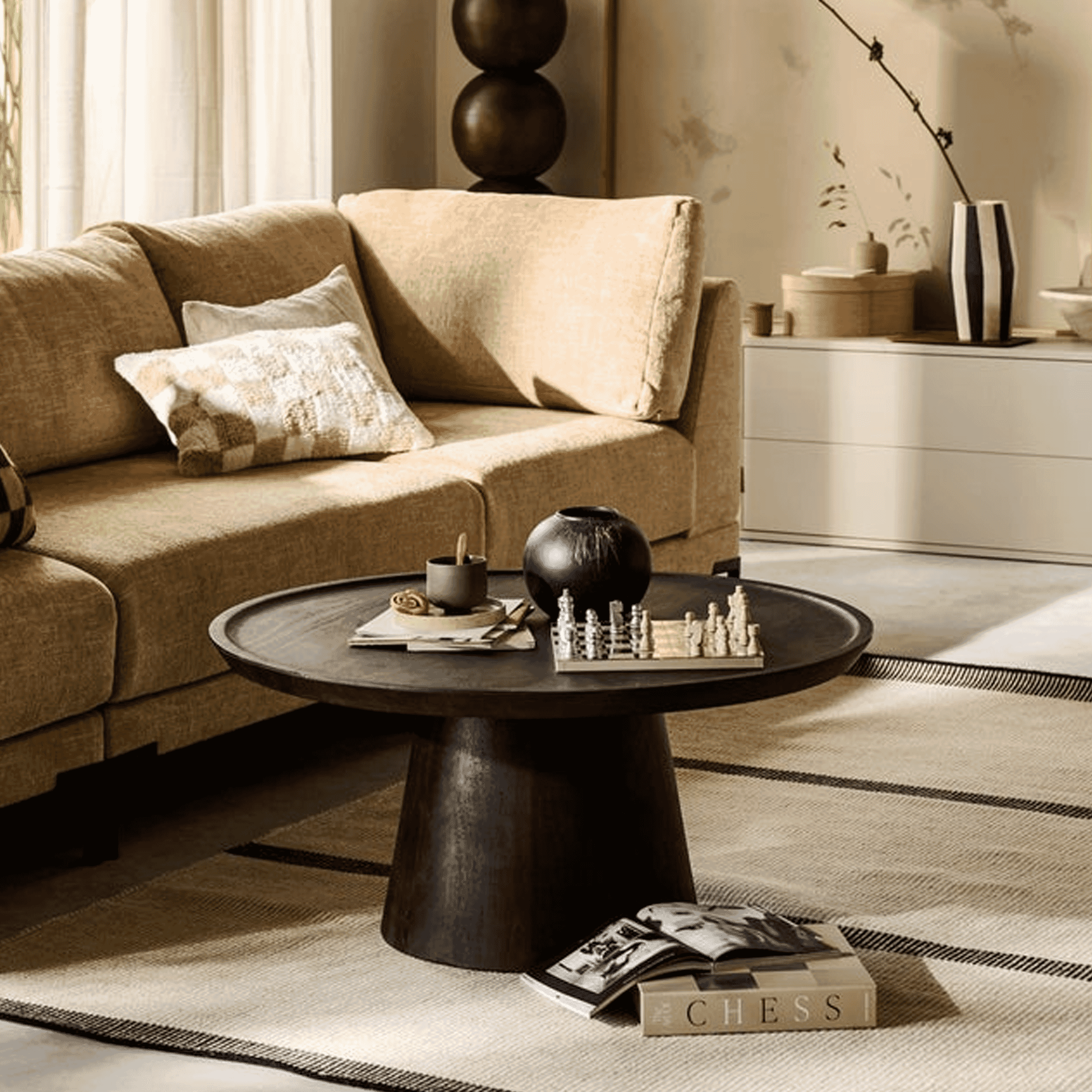 vtwonen Ronde Salontafel Coffee A Gogo Mangohout