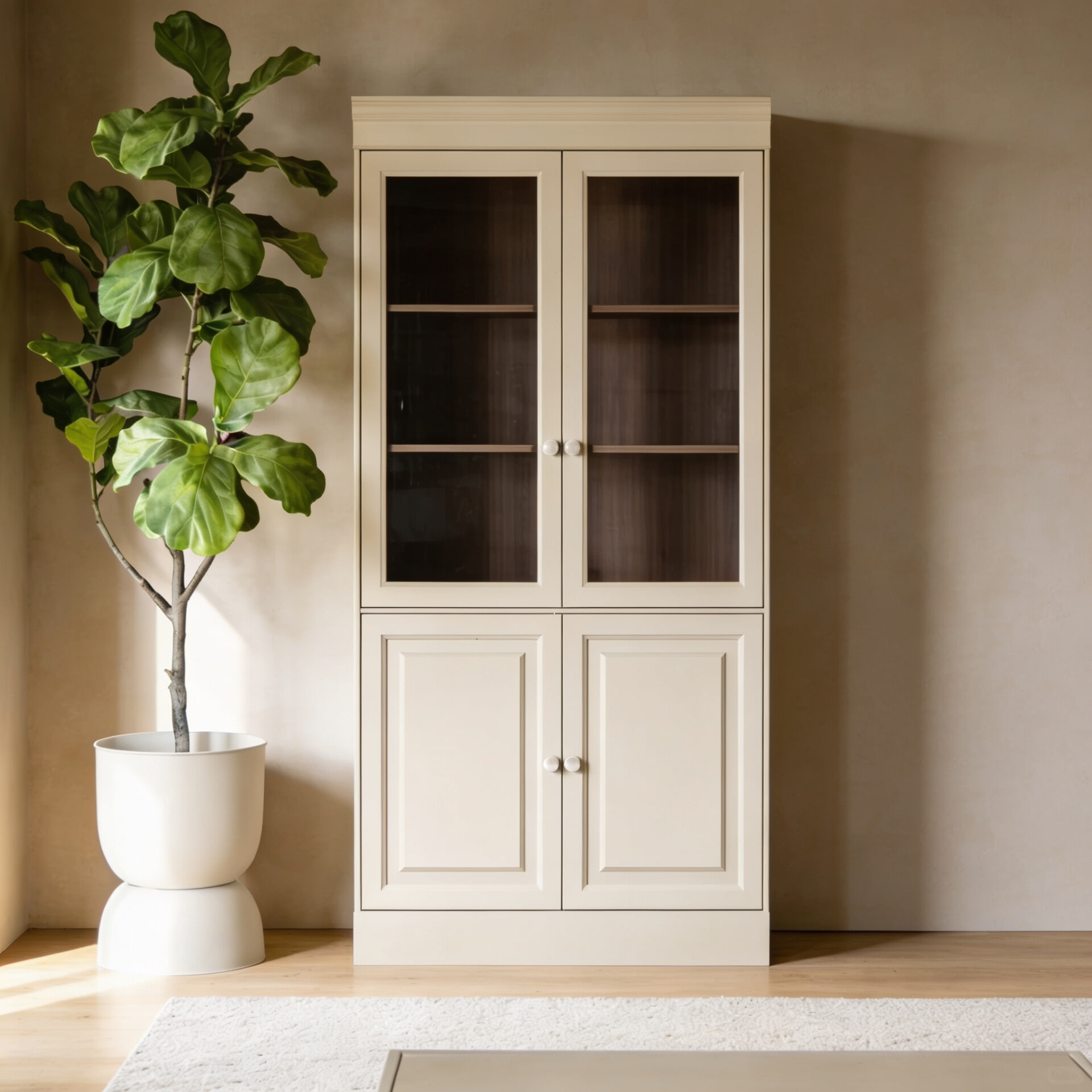 vtwonen Vitrinekast Chow 2-deurs - Beige | vtwonen