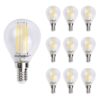 10x E14 LED Filament - 4 Watt 470 lumen - 2700K warm wit licht - kleine fitting - Vervangt 40 Watt - P45 vorm | HOFTRONIC