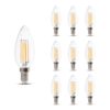 10x E14 LED Filament Lamp - 4 Watt 400 Lumen - 3000K Warm wit - Vervangt 35 Watt - E14 fitting - Kaarslamp - Kleine fitting | V-TAC
