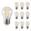 10x E27 LED Filament - 4 Watt 470 lumen - 2700K warm wit licht - Grote fitting - Vervangt 40 Watt - G45 vorm | HOFTRONIC