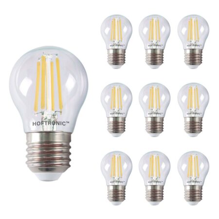 10x E27 LED Filament - 4 Watt 470 lumen - 2700K warm wit licht - Grote fitting - Vervangt 40 Watt - G45 vorm | HOFTRONIC
