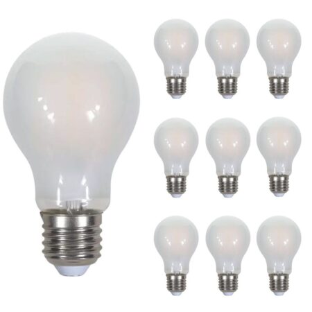 10x E27 LED Filament Lamp - 5 Watt 600 lumen - 2700K warm wit - Vervangt 50 Watt - E27 fitting - A60 lamp - Grote fitting | V-TAC