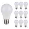 10x E27 LED Lamp - 9W 806 lumen - 3000K warm wit - Vervangt 60 Watt - E27 fitting - A58 - Grote fitting | V-TAC