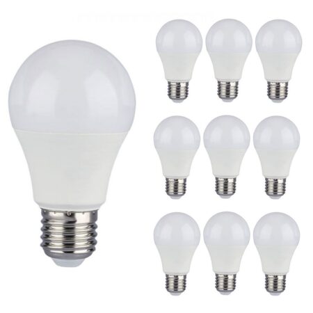 10x E27 LED Lamp - 9W 806 lumen - 3000K warm wit - Vervangt 60 Watt - E27 fitting - A58 - Grote fitting | V-TAC