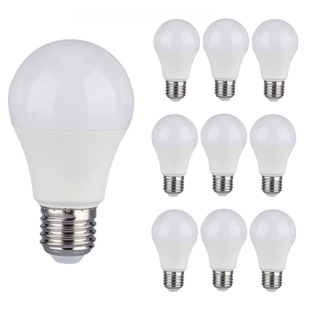 10x E27 LED Lamp - 9W 806 lumen - 3000K warm wit - Vervangt 60 Watt - E27 fitting - A58 - Grote fitting | V-TAC