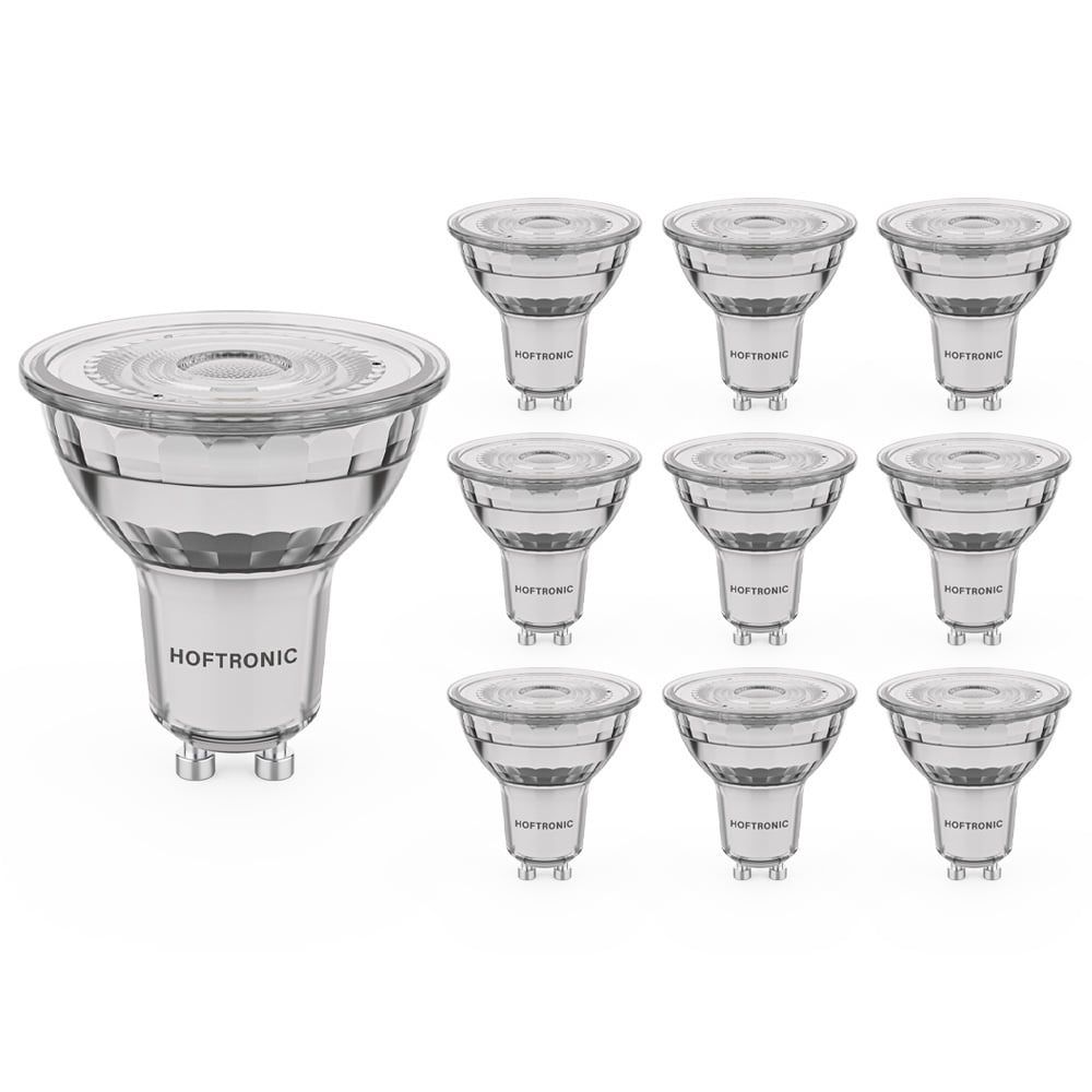 10x GU10 LED Spot - 4 Watt 345 Lumen - 2700K Warm wit - Dimbaar - Vervangt 50 Watt - LED Reflector | HOFTRONIC