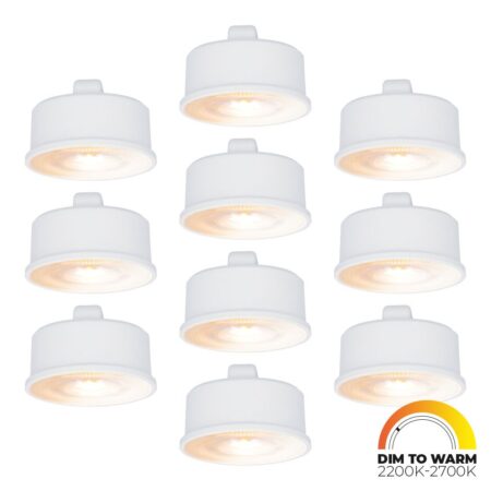 10x LED Module - Dimbaar - 3.8W 220lm - Dim to warm - Vervangt 50 Watt - GU10 fitting - Plat - Universele fitting | HOFTRONIC