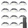 12x LED inbouwspots Rome - Wit - 6 Watt 500 lumen - Kantelbaar - Dimbaar - 2700K warm wit - IP44 Waterdicht - Inclusief afstandsbediening - Geringe inbouwdiepte | HOFTRONIC