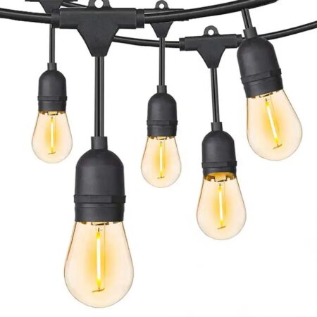 15m LED Prikkabel - Incl. 15 lampjes - 2700K extra warm wit - Plug & Play - 12V - IP44 Lichtsnoer buiten - incl. adapter en stekker - Lichtsnoer voor buiten - Lichtslinger | HOFTRONIC