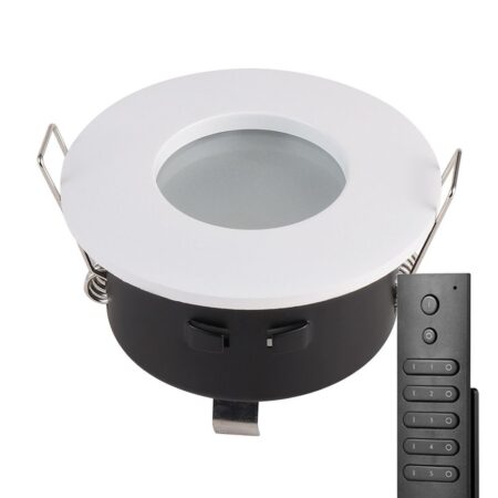 16x LED inbouwspots Barcelona - Wit - 4 Watt 345 lumen - 2700K warm wit - IP44 waterdicht - GU10 - Dimbaar - met dimmer en afstandsbediening - Voor badkamer | HOFTRONIC