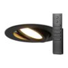 16x LED inbouwspots Rome - Zwart - 6 Watt 500 lumen - Kantelbaar - Dimbaar - 2700K warm wit - IP44 Waterdicht - Inclusief afstandsbediening - Geringe inbouwdiepte | HOFTRONIC