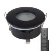 18x LED inbouwspots Porto - Zwart - 4 Watt 345 lumen - 2700K warm wit - IP44 waterdicht - GU10 - Dimbaar - met dimmer en afstandsbediening - Voor badkamer | HOFTRONIC