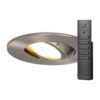 18x Napels inbouwspot - RVS - Dimbaar - 360° Kantelbaar - 39mm inbouwdiepte - 8 Watt 570 lumen - 2700K warm wit - IP65 waterdicht - met dimmer en afstandsbediening | HOFTRONIC
