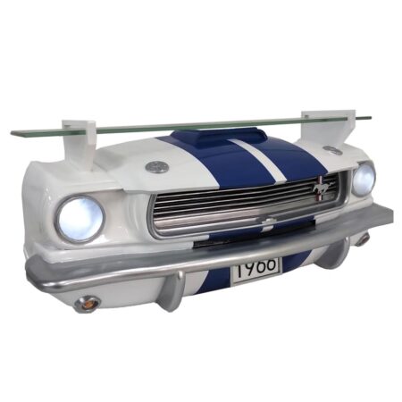 1966 Shelby GT 350 Ford Mustang Autoneus Als Muurplank Wit/Blauw | Carroll Shelby