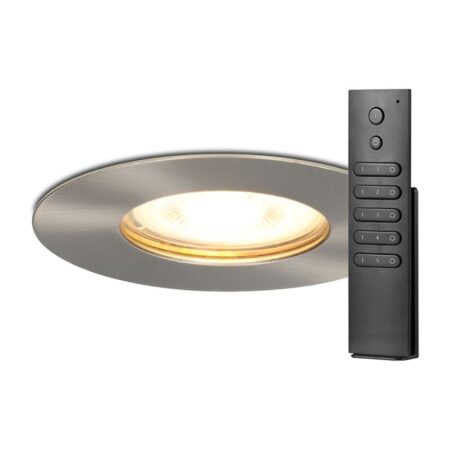 20x Bari inbouwspots - RVS - Dimbaar - GU10 - 5 Watt 400 lumen - 2700K Warm wit - IP65 Waterdicht - met dimmer en afstandsbediening - Badkamer en woonkamer | HOFTRONIC