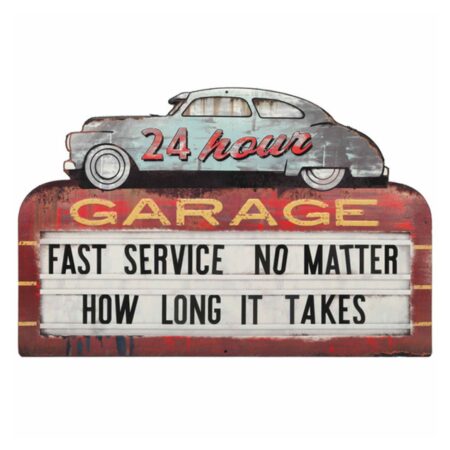 24 Hour Garage Metalen Bord - 59 x 38cm | Fiftiesstore