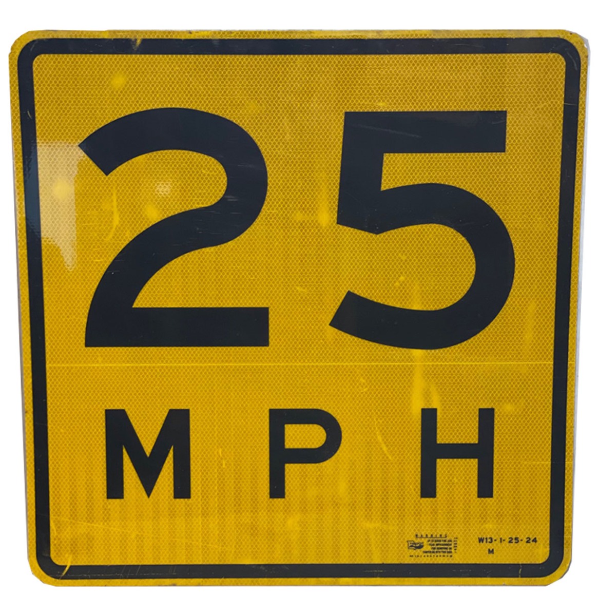 25 MPH Straatbord - Origineel - Geel | The Dutch Pickers
