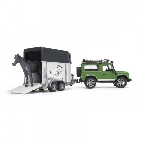 2592 Bruder Jeep Landrover met Paardentrailer | Bruder