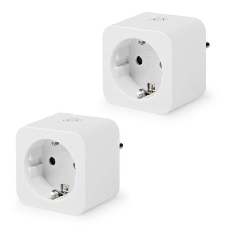 2x Slimme stekker - WiFi & Bluetooth - Energiemeter - Compatibel met Amazon Alexa & Google Home - Wit - 16A smart plug | Nedis