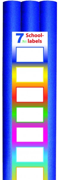 3-pak Kaftpapier Blauw met Labels |