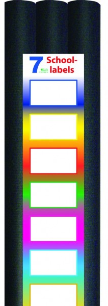 3-pak Kaftpapier Zwart met Labels |