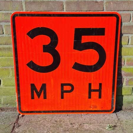 35MPH Amerikans Verkeersbord - 61 x 61cm - Origineel | The Dutch Pickers
