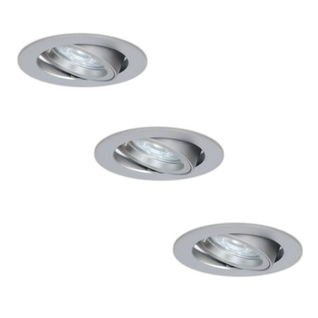 3x Jose LED Inbouwspots - 4W 450 Lumen - 6500K - Kantelbaar - RVS | HOFTRONIC