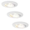 3x Lugo LED Inbouwspots - Wit - Dimbaar - 5 Watt 450 Lumen - 2700K Warm Wit Licht - Kantelbaar - IP65 - Voor Binnen & Buiten | HOFTRONIC