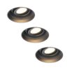 3x Lugo LED inbouwspots Trimless - Zwart - Dimbaar - 5 Watt 450 Lumen - 2700K Warm Wit Licht - Kantelbaar - IP65 - Voor Binnen & Buiten | HOFTRONIC