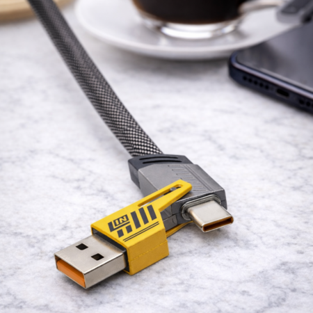 4-in-1 Snellaadkabel - USB-C Oplader - Micro-USB - 1m | Out of the Blue