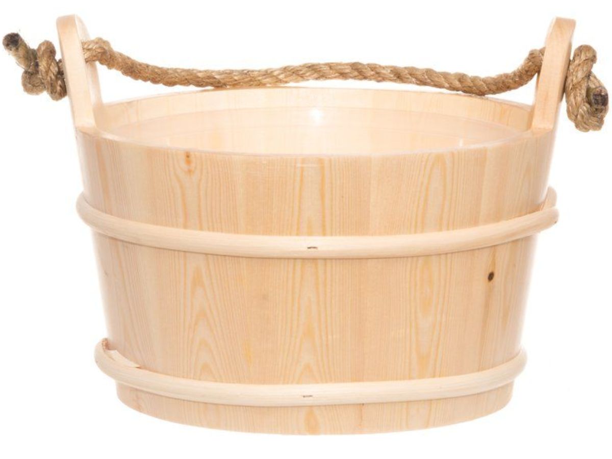 4Living sauna-emmer met touwgreep - Vurenhout | Rento