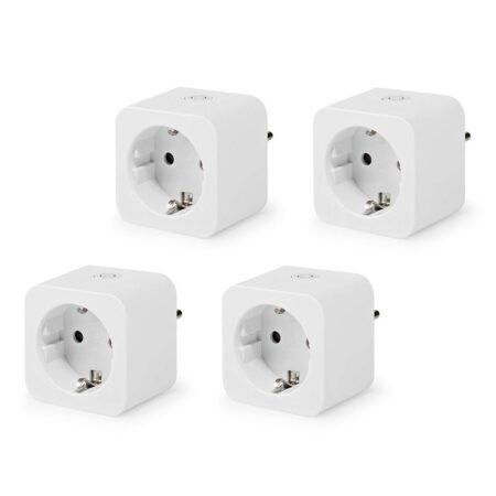 4x Slimme stekker - WiFi & Bluetooth - Energiemeter - Compatibel met Amazon Alexa & Google Home - Wit - 16A smart plug | Nedis