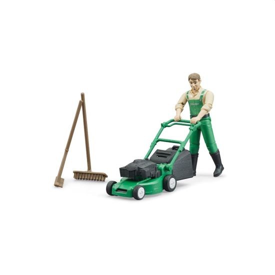 62103 Bruder Figuur Tuinman met Grasmaaier | Bruder