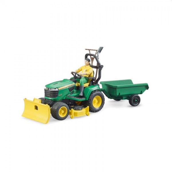 62104 Bruder Figuur Tuinman met Zitgrasmaaier met Aanhanger | Bruder