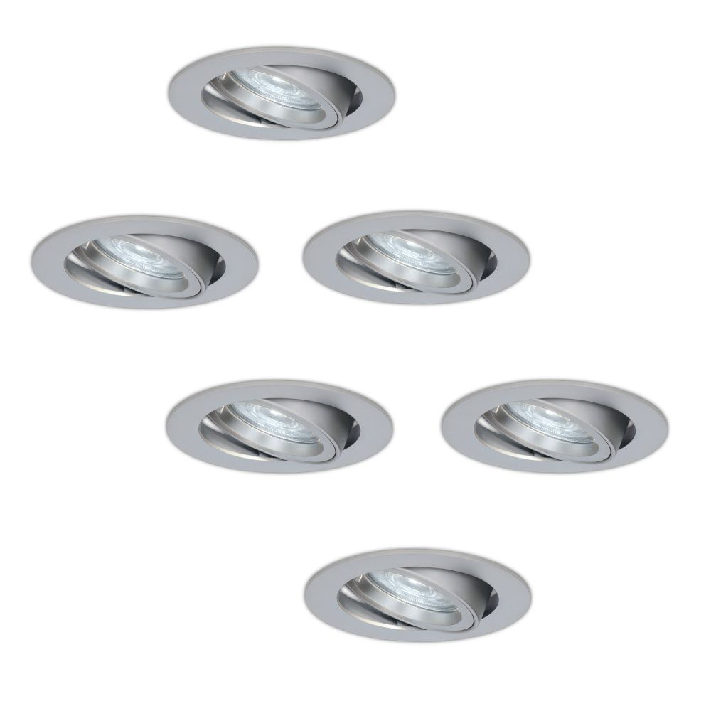 6x Jose LED Inbouwspots - 4W 450 Lumen - 6500K - Kantelbaar - RVS | HOFTRONIC