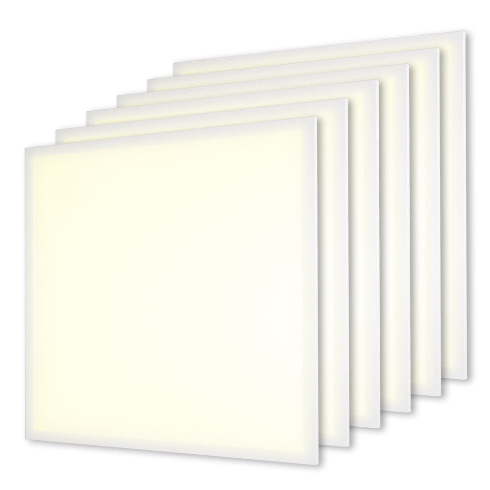 6x LED Paneel - 60x60 cm - 36 Watt - 4860lm (135lm/W) - 3000K warm wit - Flikkervrij - UGR22 - 5 jaar garantie | HOFTRONIC