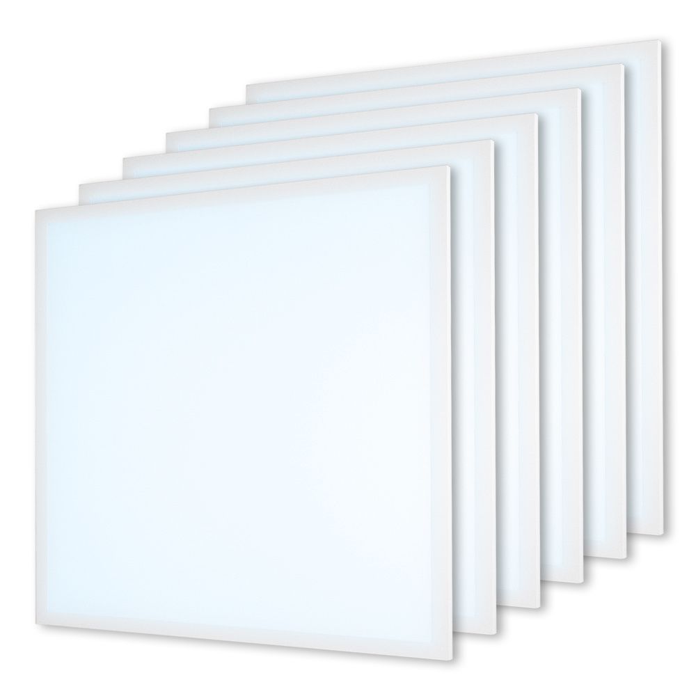 6x LED Paneel - 62x62 cm - 36 Watt - 4860lm (135lm/W) - 6500K daglicht wit - Flikkervrij - UGR22 - 5 jaar garantie | HOFTRONIC