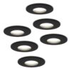 6x Porto LED Inbouwspots - Dimbaar - 4 Watt - 6500K Daglicht wit - IP44 - Zwart | HOFTRONIC